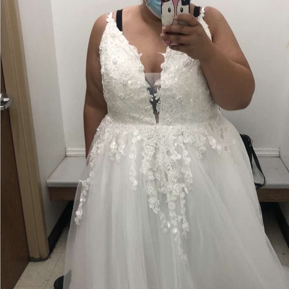 Wedding dress- never worn (other than pics) size XL! OPEN TO OFFERS